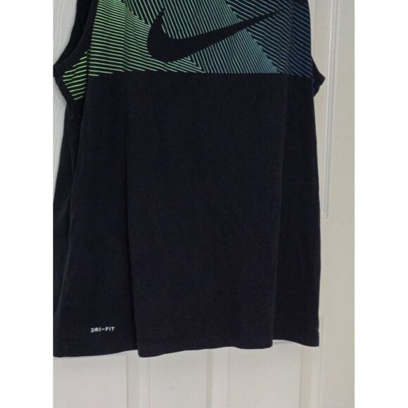 Nike Men's Dri-Fit tee Swoosh Logo Sleeveless top blue size XXL - Picture 2 of 6